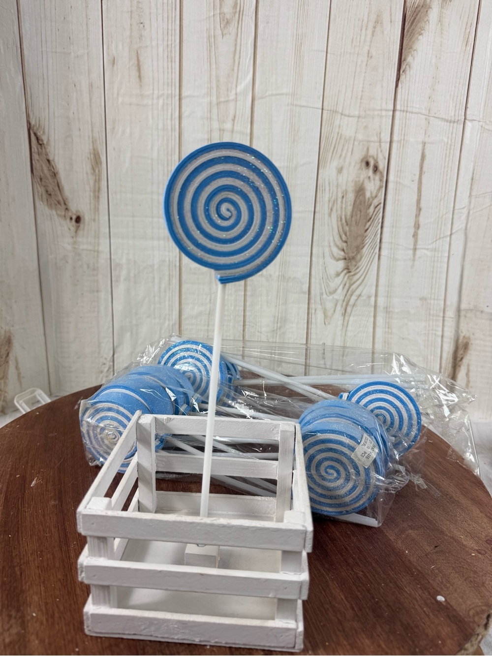 Blue Spiral Lollipop Party Picks - Home Party Supplies 19 pieces.